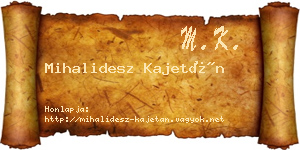 Mihalidesz Kajetán névjegykártya
